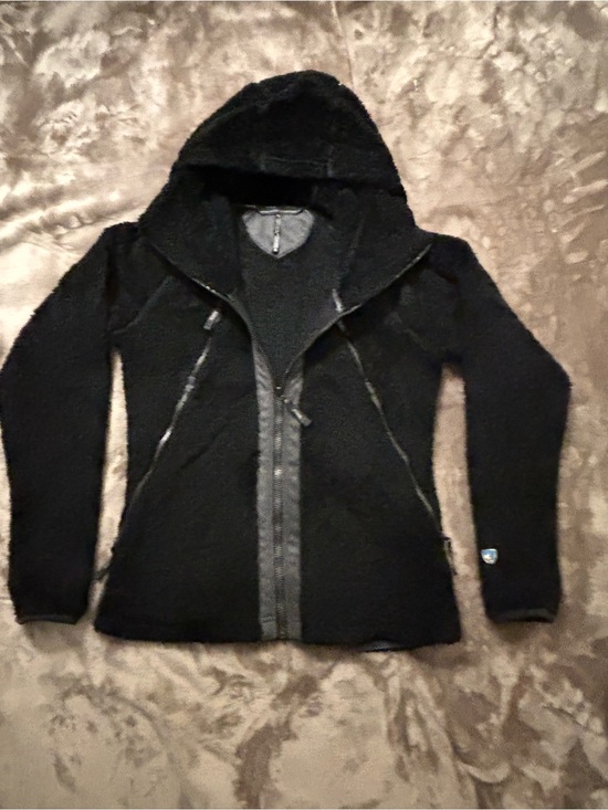 Kuhl Jackets & Blazers - Kuhl Jacket Women’s Size S Black Fleece Hooded Sherpa Fleece Flight Jacket